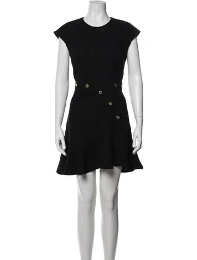 Pre-owned Sandro Crew Neck Mini Dress In Black