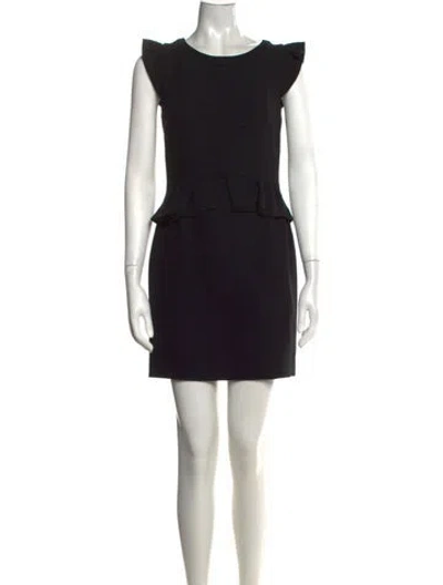 Pre-owned Sandro Crew Neck Mini Dress In Black