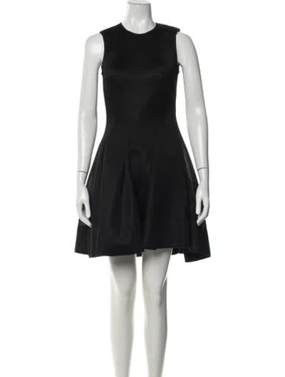Pre-owned Sandro Crew Neck Mini Dress In Black
