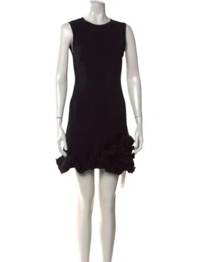 Pre-owned Sandro Crew Neck Mini Dress In Black