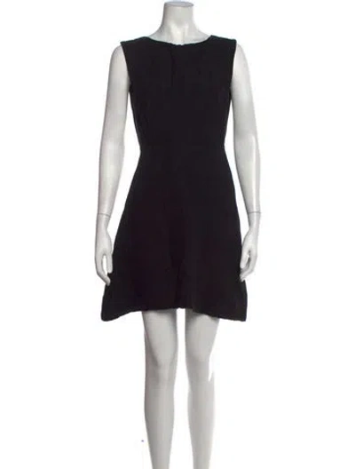 Pre-owned Sandro Crew Neck Mini Dress In Black