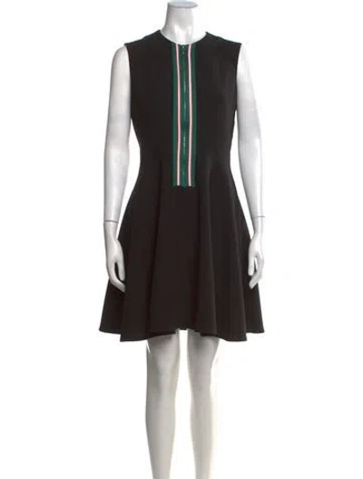 Pre-owned Sandro Crew Neck Mini Dress In Black