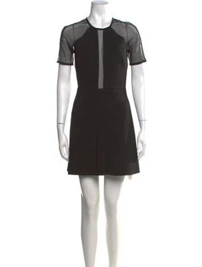 Pre-owned Sandro Crew Neck Mini Dress In Black