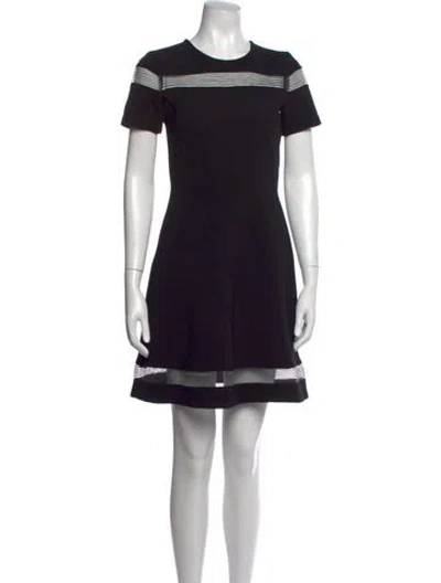 Pre-owned Sandro Crew Neck Mini Dress In Black