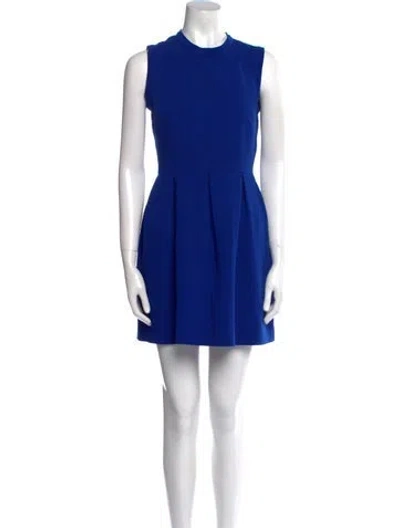 Pre-owned Sandro Crew Neck Mini Dress In Blue