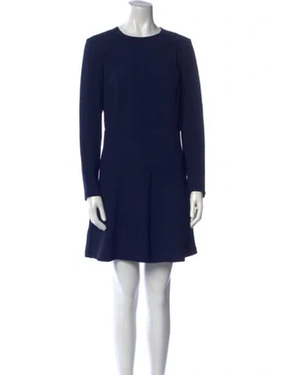 Pre-owned Sandro Crew Neck Mini Dress In Blue