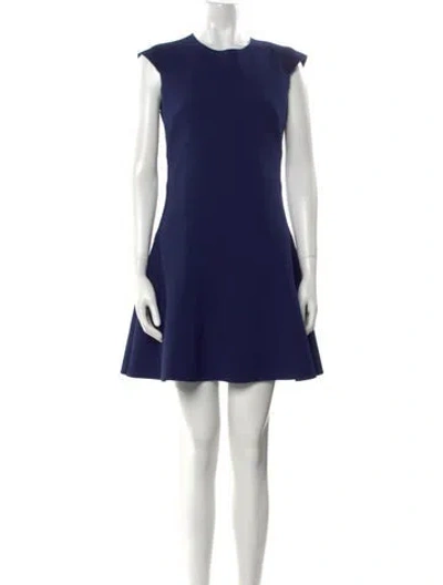Pre-owned Sandro Crew Neck Mini Dress In Blue