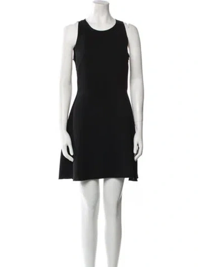 Pre-owned Sandro Crew Neck Mini Dress In Blue