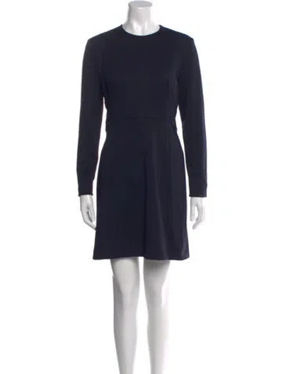 Pre-owned Sandro Crew Neck Mini Dress In Blue