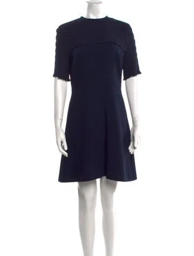 Pre-owned Sandro Crew Neck Mini Dress In Blue
