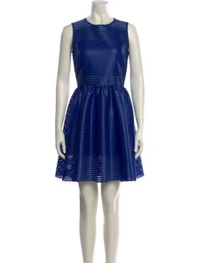 Pre-owned Sandro Crew Neck Mini Dress In Blue