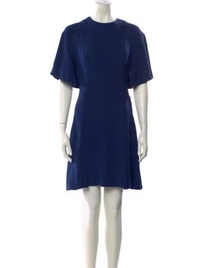 Pre-owned Sandro Crew Neck Mini Dress In Blue