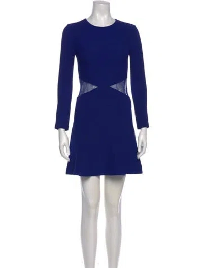 Pre-owned Sandro Crew Neck Mini Dress In Blue