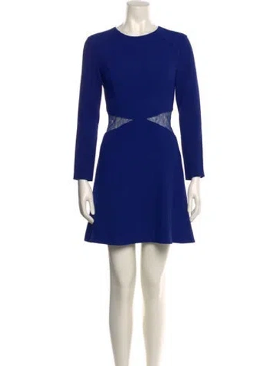 Pre-owned Sandro Crew Neck Mini Dress In Blue