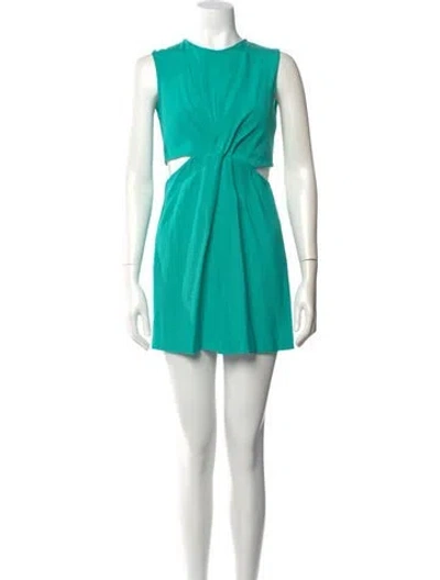 Pre-owned Sandro Crew Neck Mini Dress In Blue