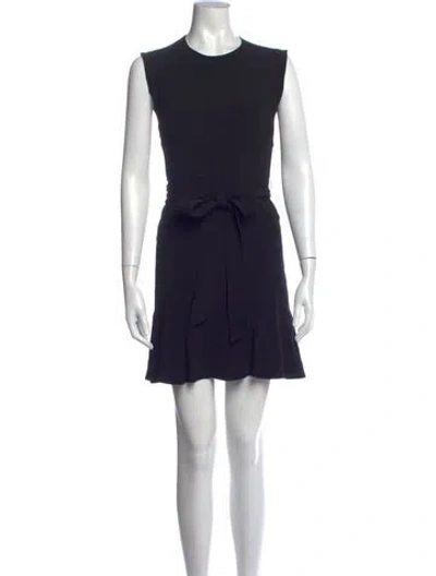 Pre-owned Sandro Crew Neck Mini Dress In Blue