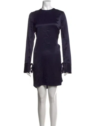 Pre-owned Sandro Crew Neck Mini Dress In Blue