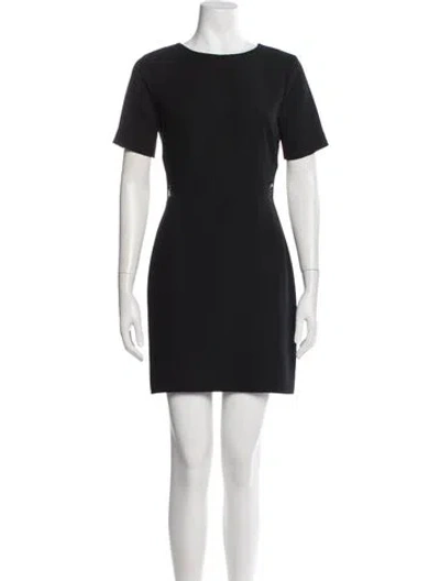 Pre-owned Sandro Crew Neck Mini Dress In Blue