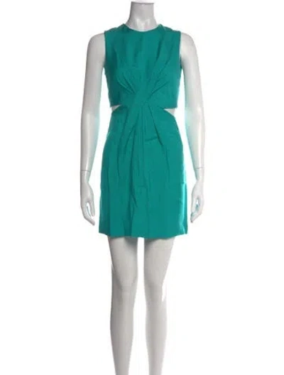 Pre-owned Sandro Crew Neck Mini Dress In Blue