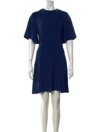 Pre-owned Sandro Crew Neck Mini Dress In Blue
