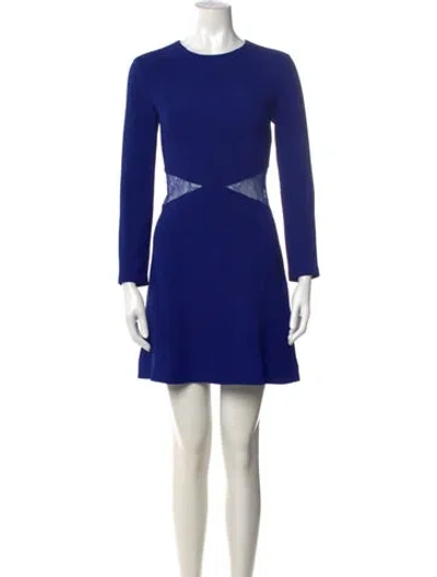 Pre-owned Sandro Crew Neck Mini Dress In Blue