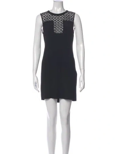 Pre-owned Sandro Crew Neck Mini Dress In Gray