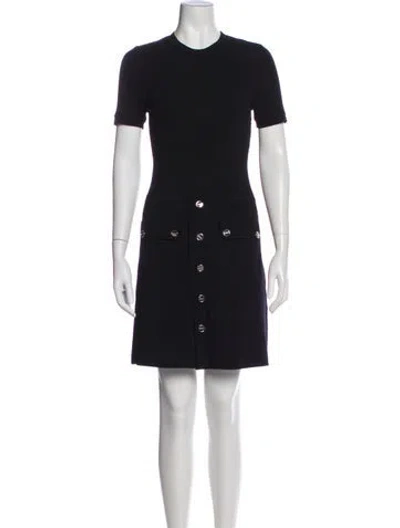 Pre-owned Sandro Crew Neck Mini Dress In Gray