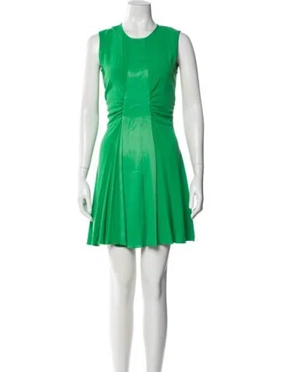Pre-owned Sandro Crew Neck Mini Dress In Green