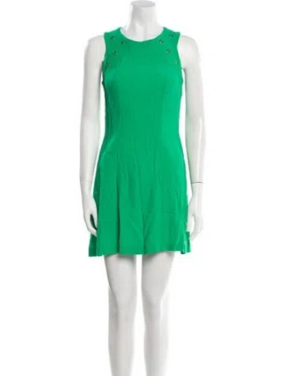 Pre-owned Sandro Crew Neck Mini Dress In Green