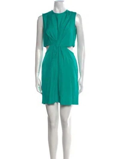 Pre-owned Sandro Crew Neck Mini Dress In Green