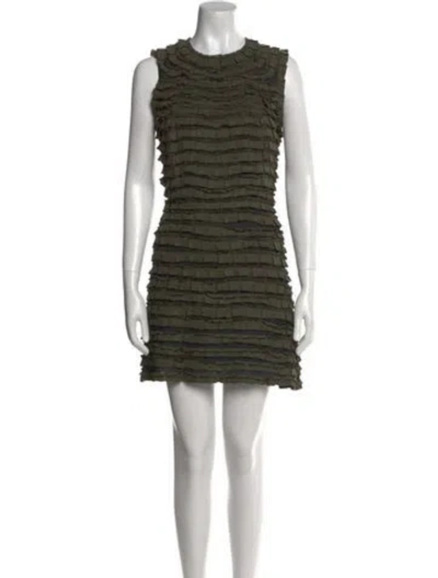 Pre-owned Sandro Crew Neck Mini Dress In Green
