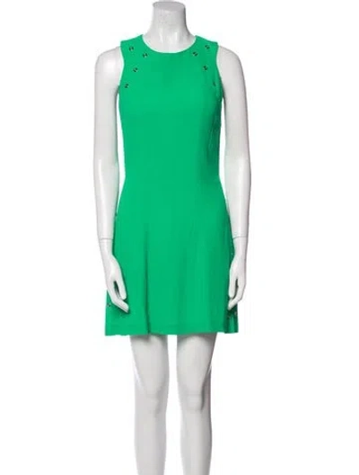Pre-owned Sandro Crew Neck Mini Dress In Green