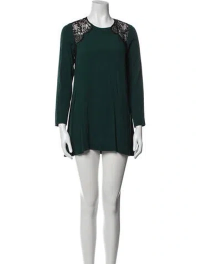 Pre-owned Sandro Crew Neck Mini Dress In Green