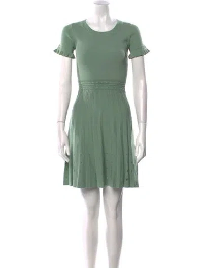 Pre-owned Sandro Crew Neck Mini Dress In Green