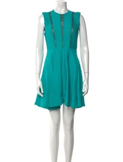 Pre-owned Sandro Crew Neck Mini Dress In Green