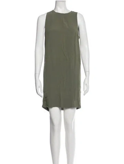 Pre-owned Sandro Crew Neck Mini Dress In Green