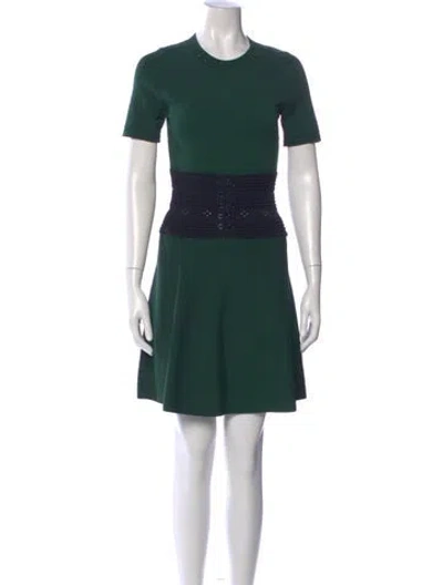Pre-owned Sandro Crew Neck Mini Dress In Green