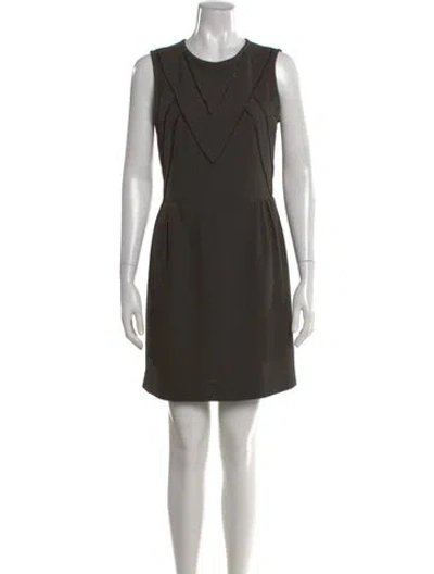 Pre-owned Sandro Crew Neck Mini Dress In Green