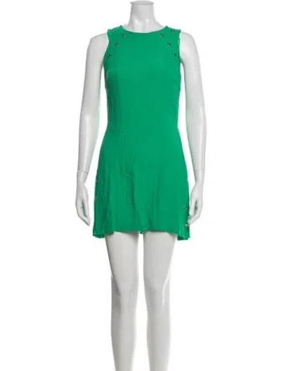Pre-owned Sandro Crew Neck Mini Dress In Green