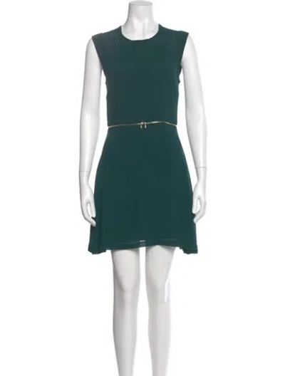 Pre-owned Sandro Crew Neck Mini Dress In Green
