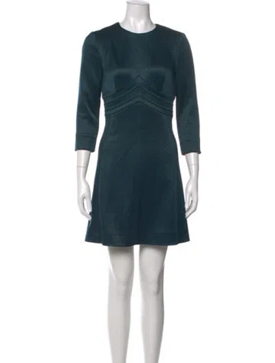 Pre-owned Sandro Crew Neck Mini Dress In Green