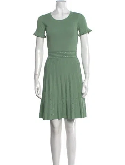 Pre-owned Sandro Crew Neck Mini Dress In Green