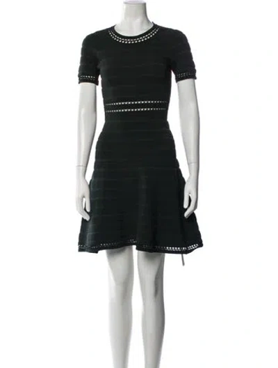 Pre-owned Sandro Crew Neck Mini Dress In Green