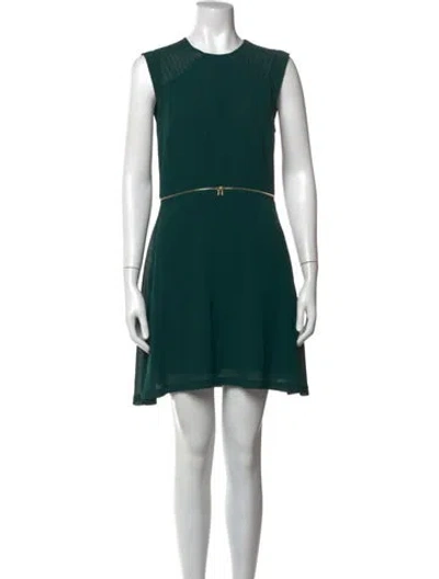 Pre-owned Sandro Crew Neck Mini Dress In Green
