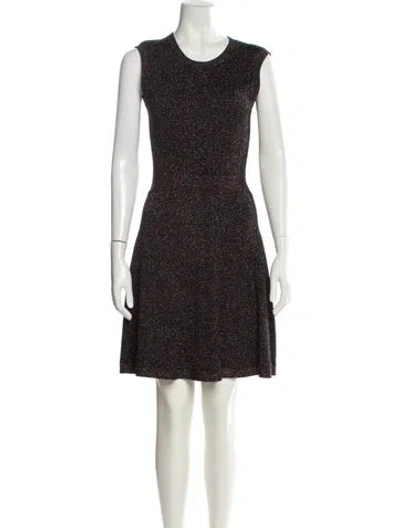 Pre-owned Sandro Crew Neck Mini Dress In Multi