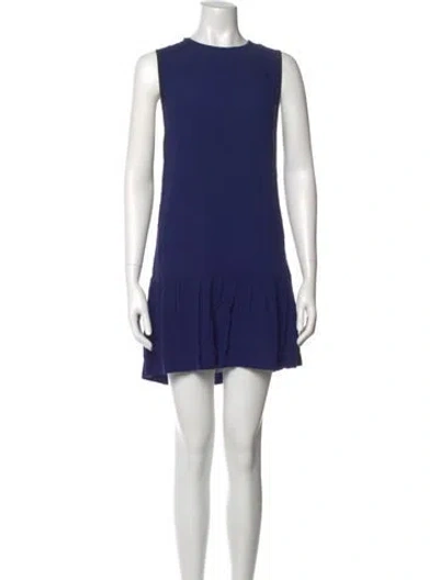 Pre-owned Sandro Crew Neck Mini Dress In Multi
