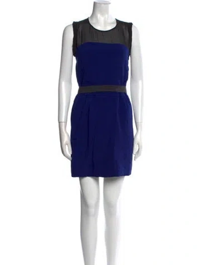 Pre-owned Sandro Crew Neck Mini Dress In Multi