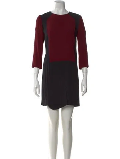 Pre-owned Sandro Crew Neck Mini Dress In Multi