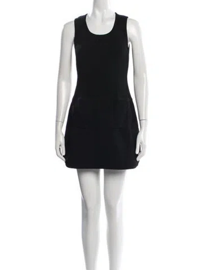 Pre-owned Sandro Crew Neck Mini Dress In Multi