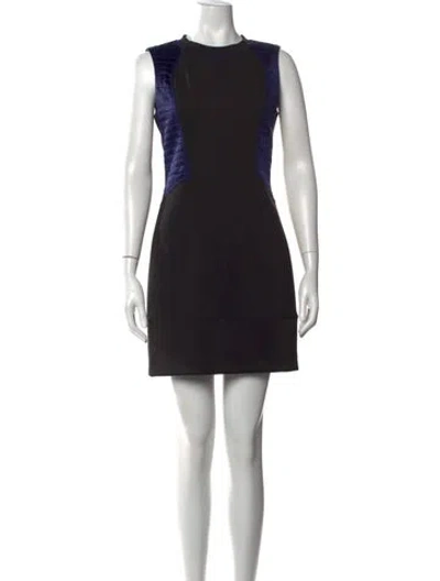 Pre-owned Sandro Crew Neck Mini Dress In Multi